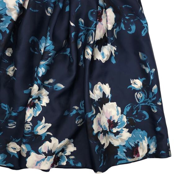 White House Black Market Skirt Womens 10 Petite Floral Midi A-Line Pleated - Picture 12 of 12